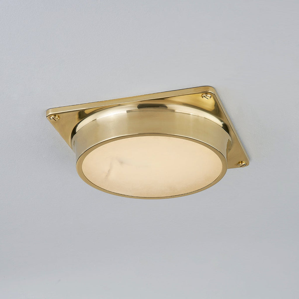 Greenwich Flush Mount, Aged Brass