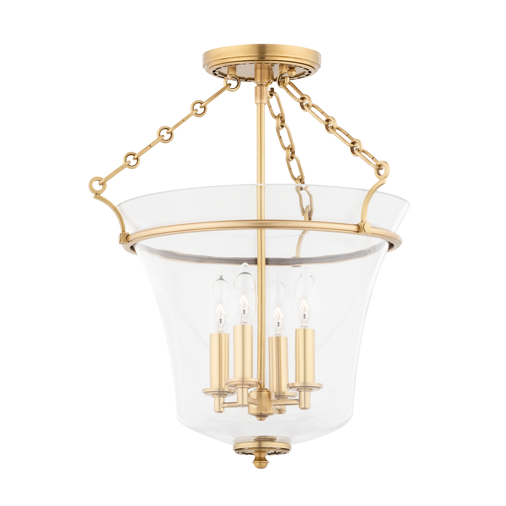 Eaton Semi Flush 18" - Aged Brass