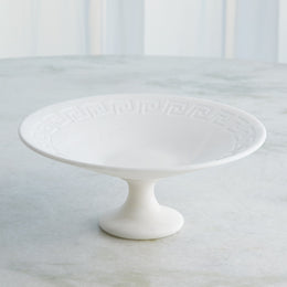 Greek Key Alabaster Compote : Greek Key Alabaster Compote (Large / White)