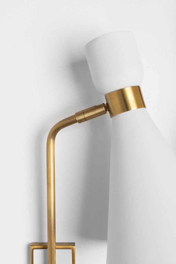 Willa Floor Lamp - Aged Brass/White