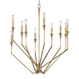 Archie Chandelier 35" - Aged Brass