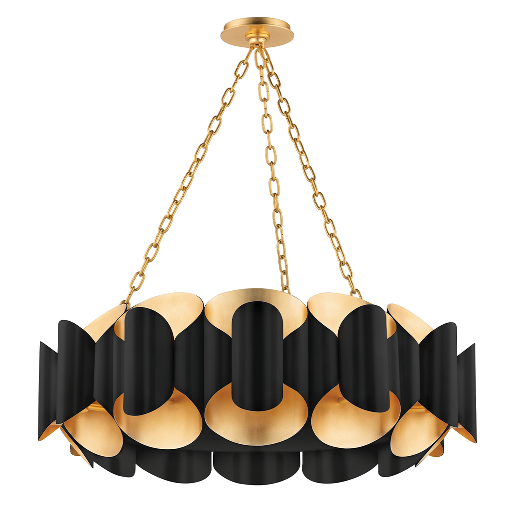 Banks Chandelier - Gold Leaf/Dusk Black