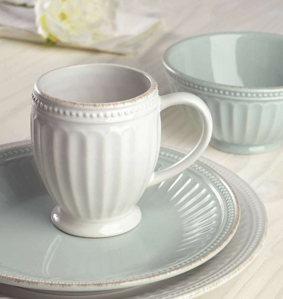 French Pearl Groove White 4 Piece Place Setting