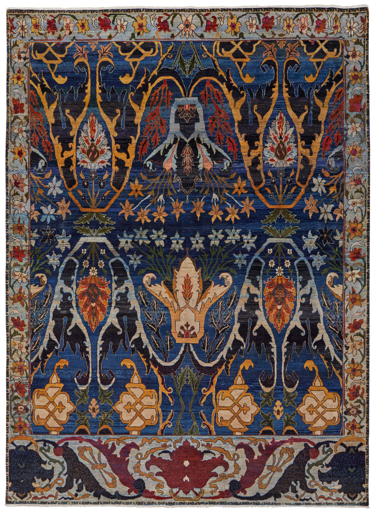 Killian Traditional Persian Blue Red Orange Area Rug (9'6" x 13'6")