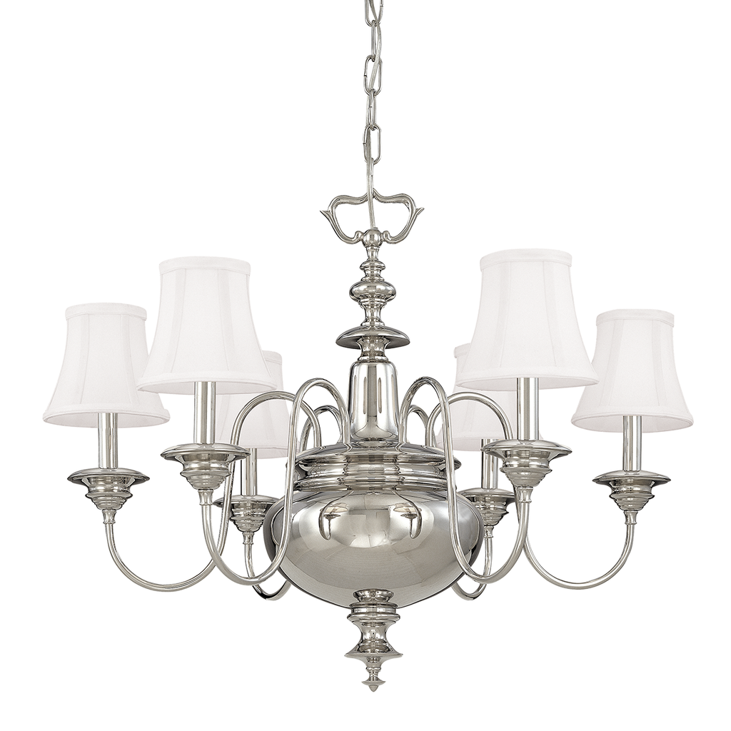 Yorktown Chandelier 29" - Polished Nickel