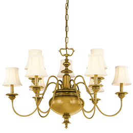 Yorktown Chandelier 36" - Aged Brass