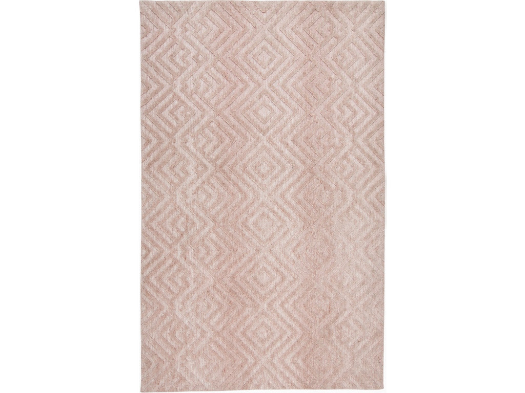 Colton Modern Diamond Pink Ivory Area Rug