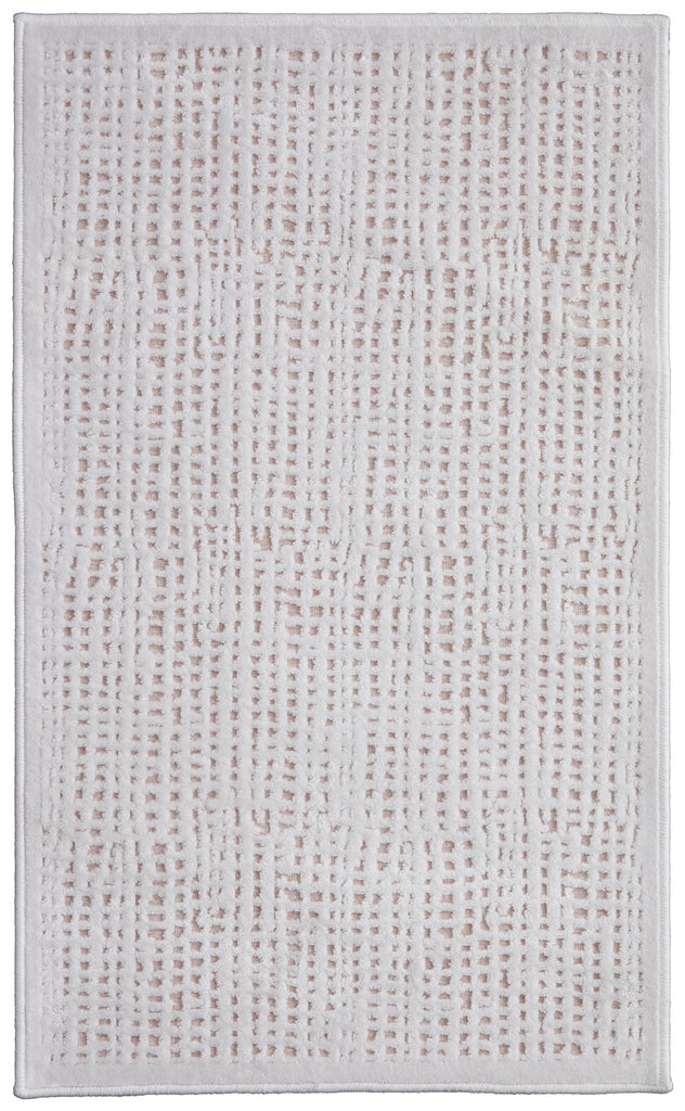 Saphir Mira Modern Abstract Pink White Area Rug (2'6" x 8' / Pattern 2)