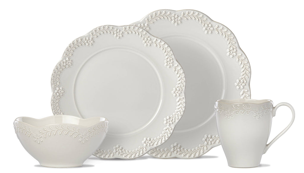 Chelse Muse Floral Grey 4 Piece Place Setting