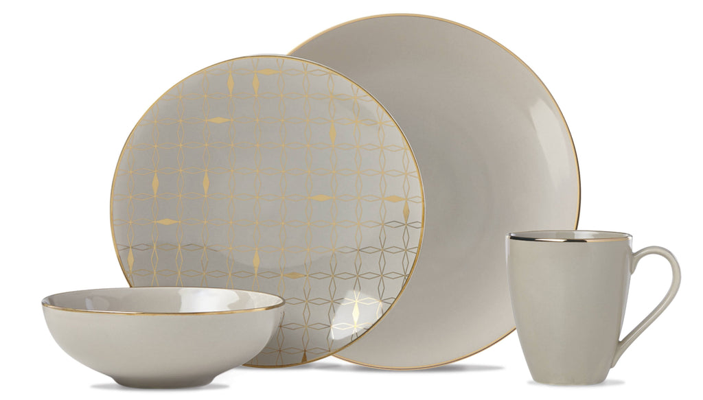 Trianna Taupe 4 Piece Place Setting