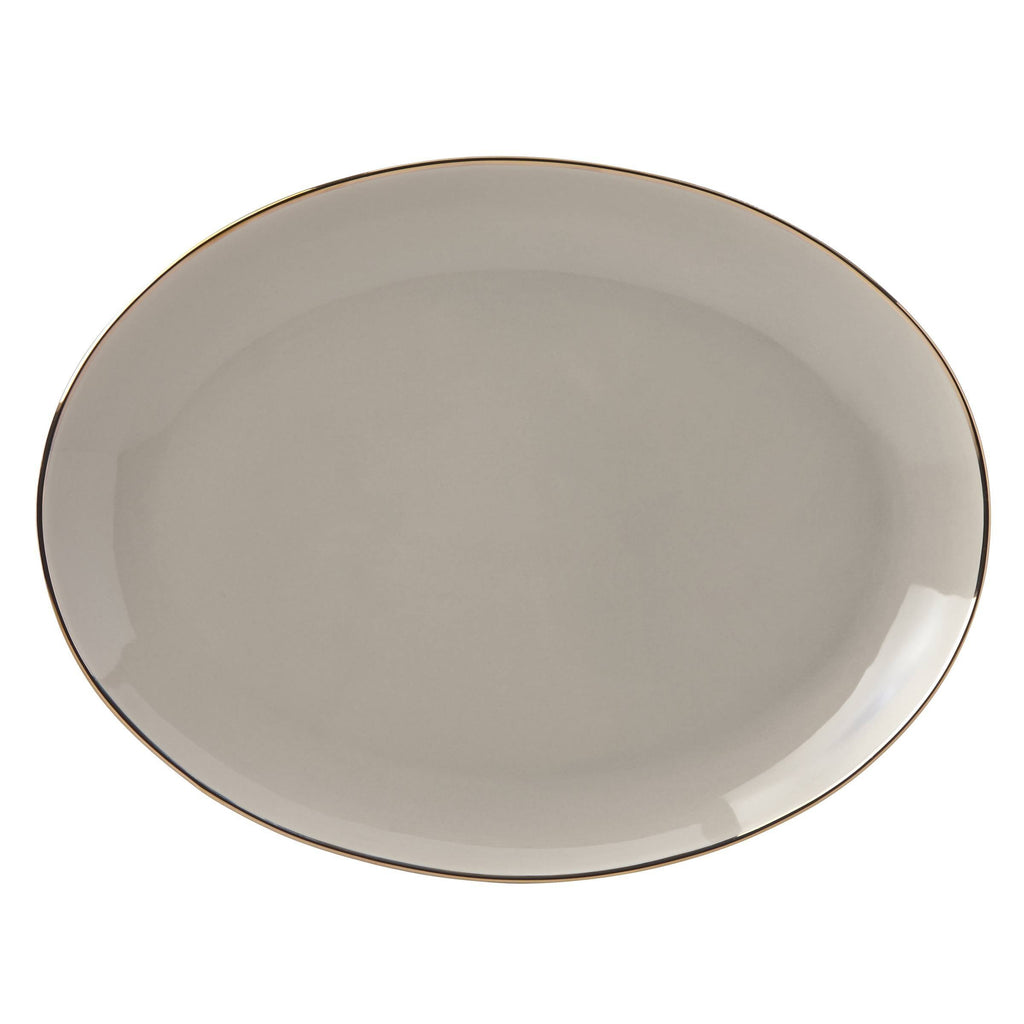 Trianna Taupe Oval Platter