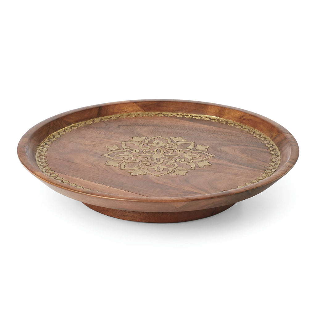 Global Tapestry Wood Lazy Susan
