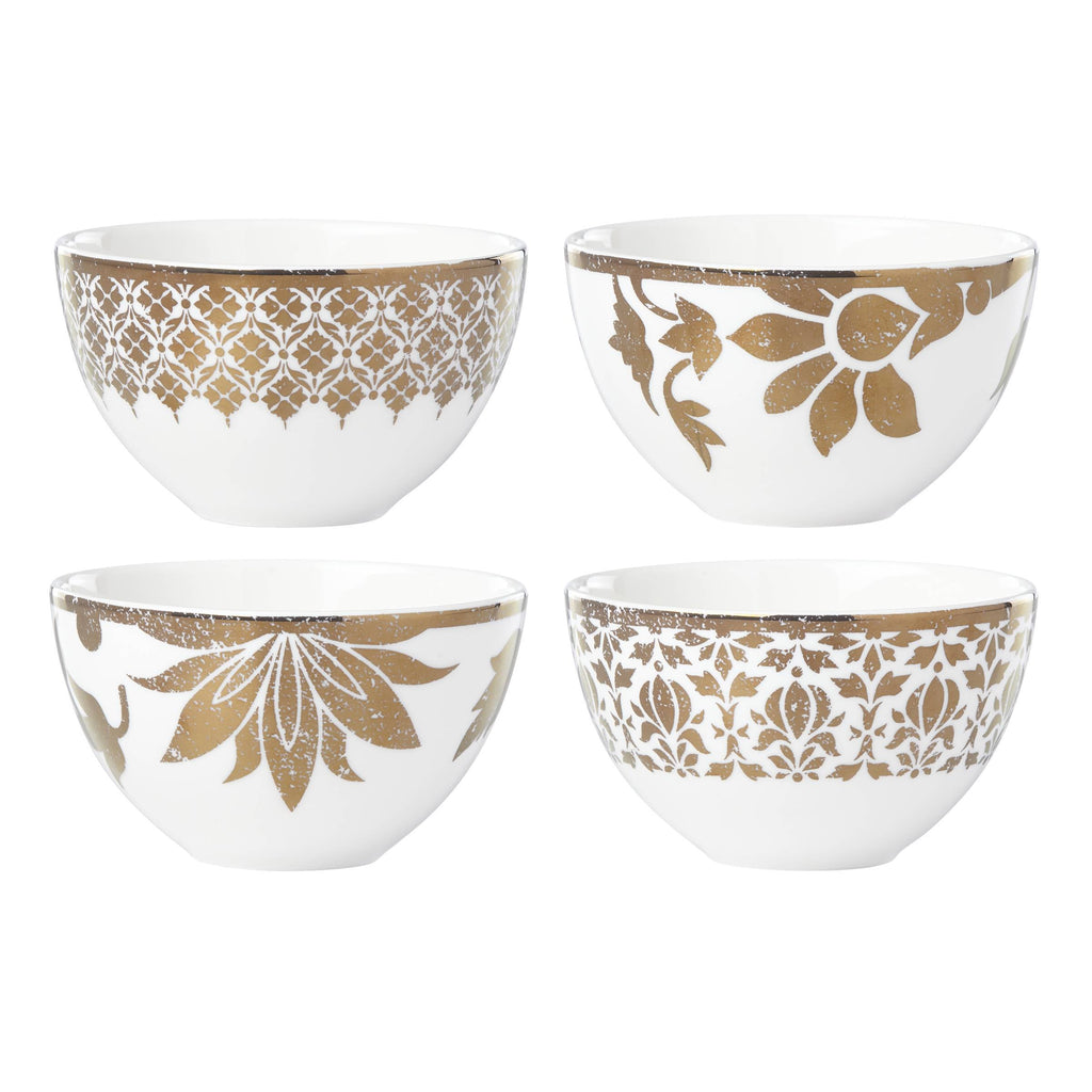 Global Tapestry Gold Dessert Bowl Set of 4