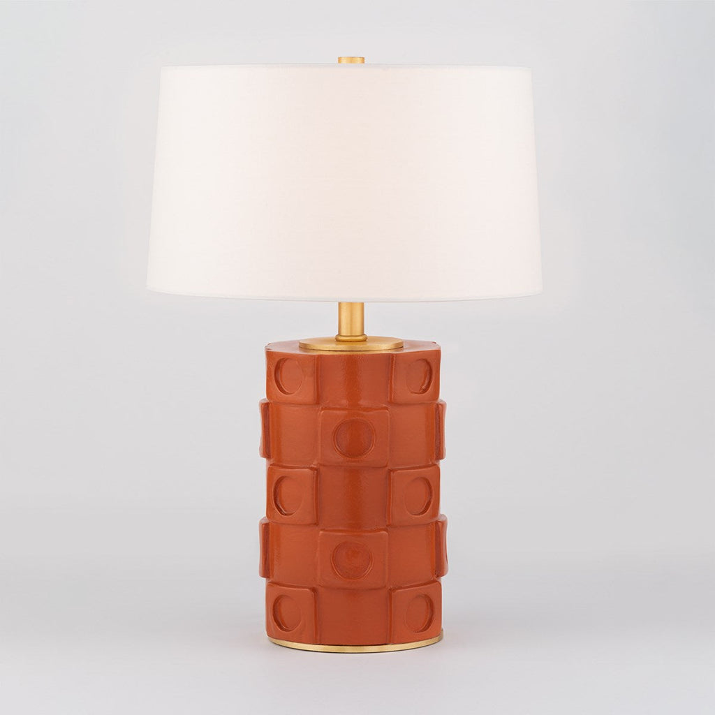 Athena Table Lamp - Burnt Orange/Gold Leaf