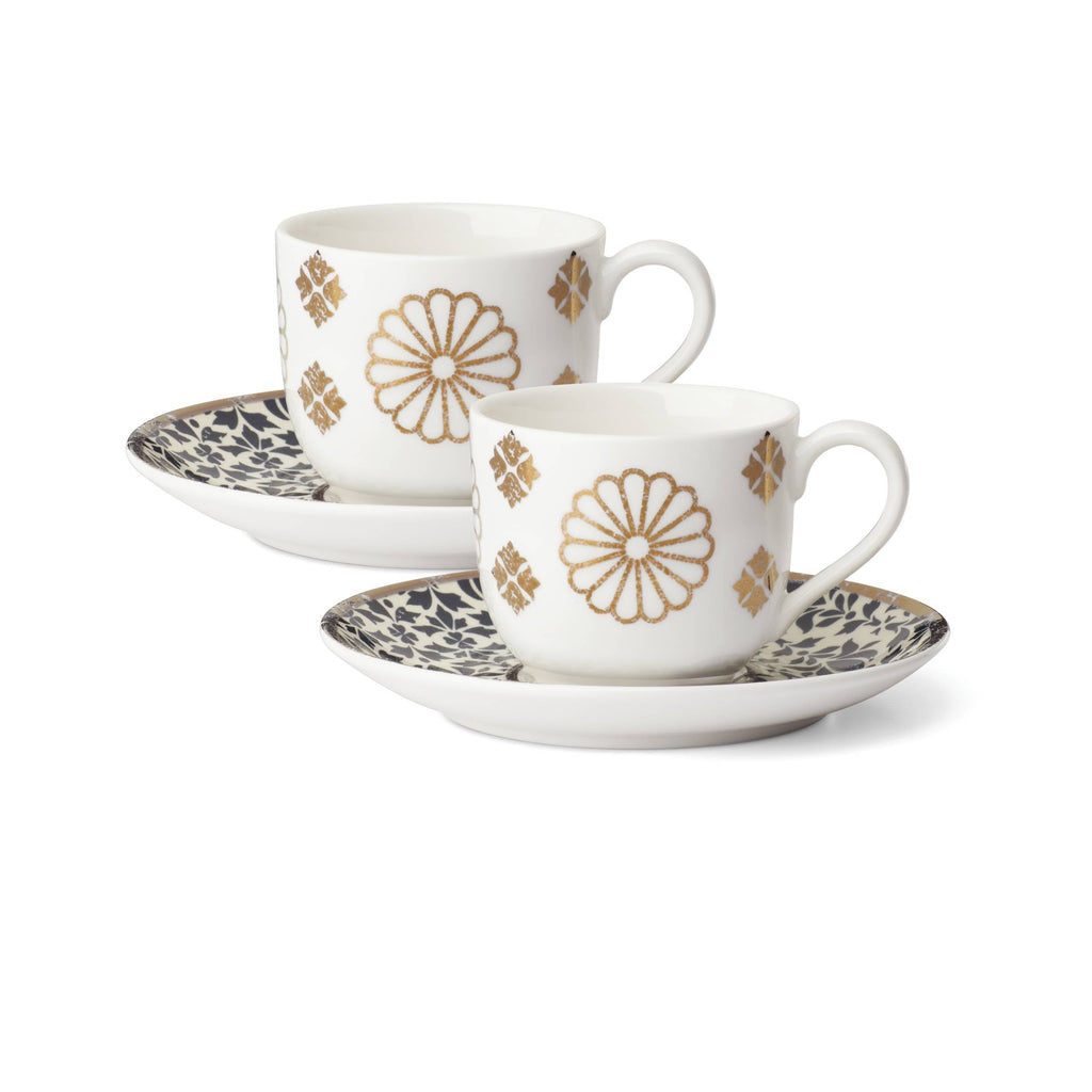 Global Tapestry Sapphire Espresso Cup & Saucer Set of 2
