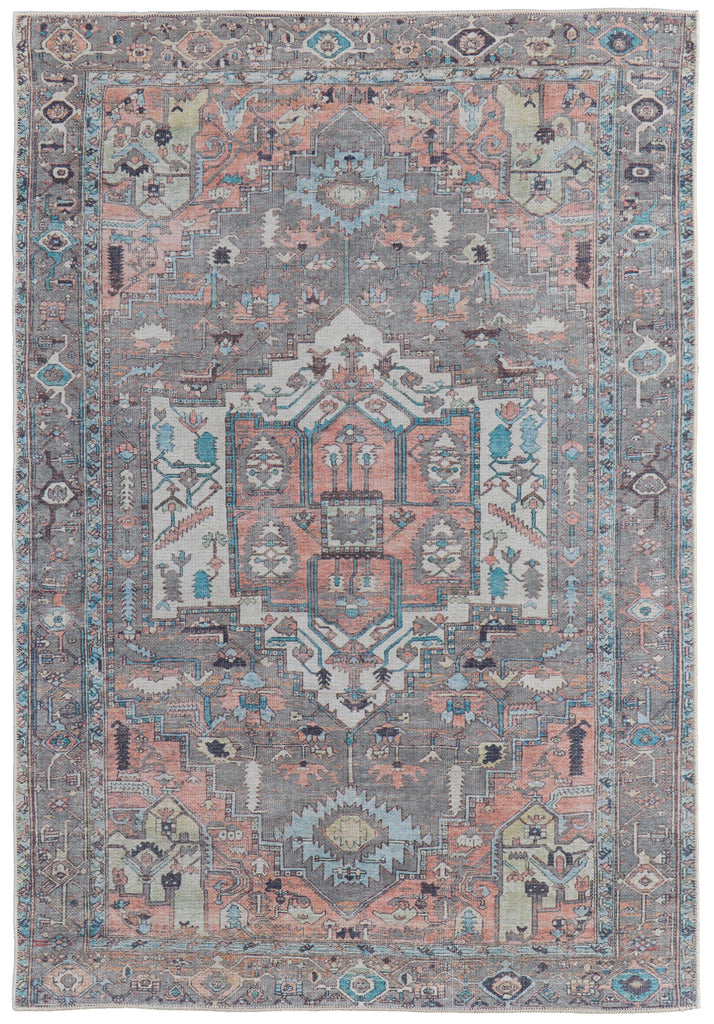 Percy Transitional Medallion Taupe Red Brown Area Rug (9'2" x 12')