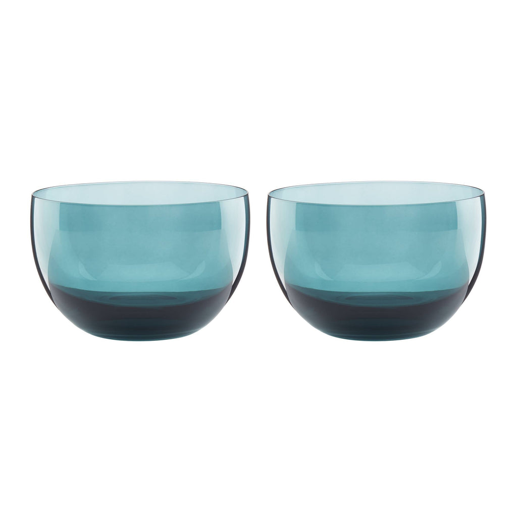 Sprig & Vine Glass Dip Bowl Turqoise Set of 2