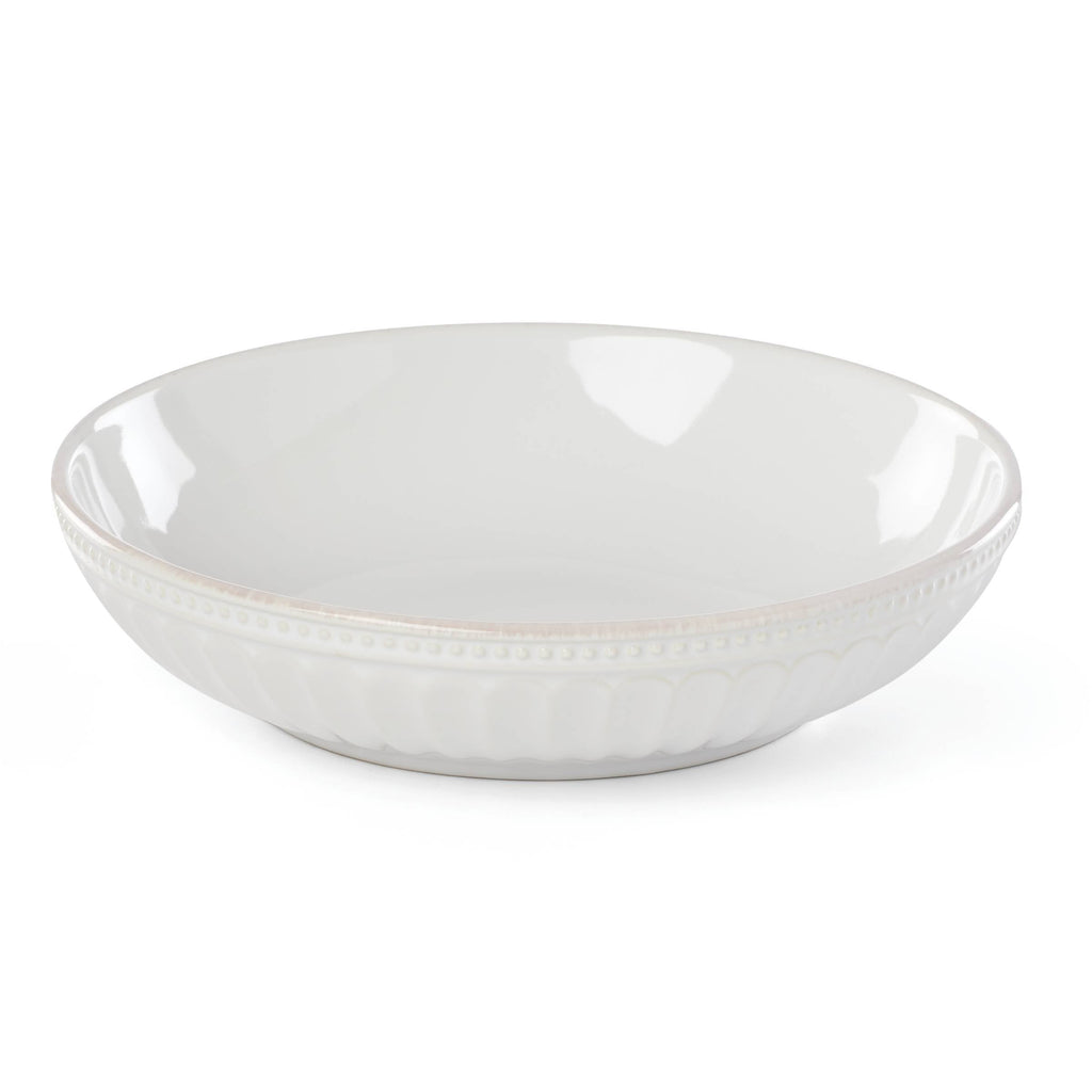 French Pearl Groove White Individual Pasta Bowl