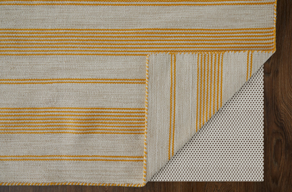 Duprine Transitional Stripes Yellow Ivory Area Rug (2' x 3')