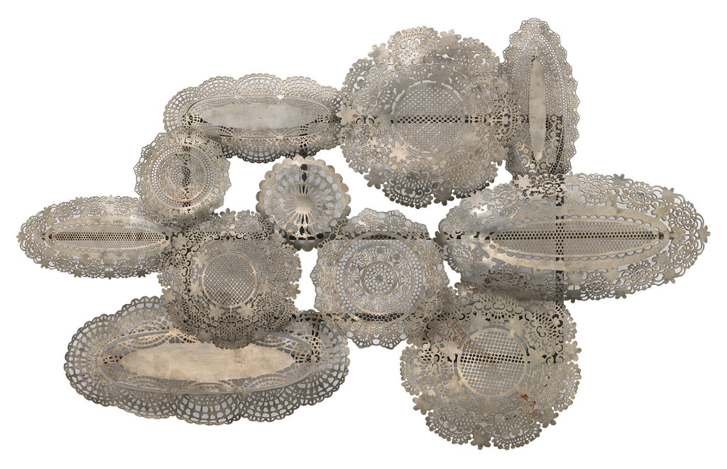 Josephine Lace Wall Art-Antique Silver