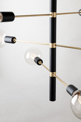 Astrid Chandelier 20" - Aged Brass/Dusk Black