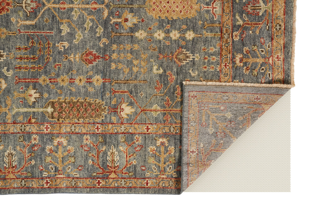 Carrington Traditional Oriental Blue Red Gold Area Rug (11'6" x 15')