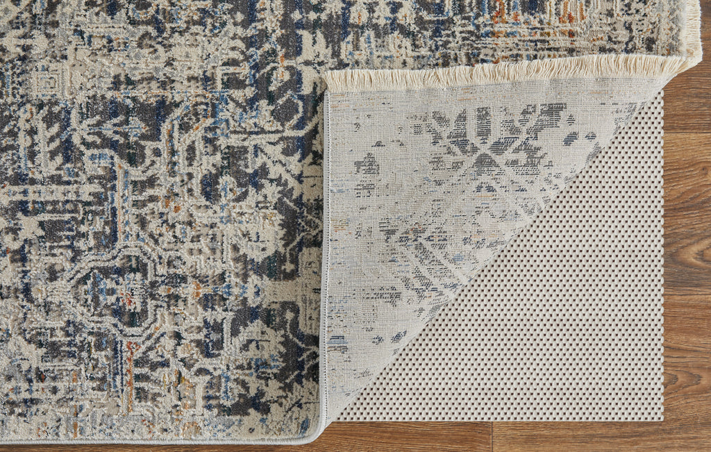 Kaia Transitional Distressed Ivory Gray Taupe Area Rug (3' x 5')