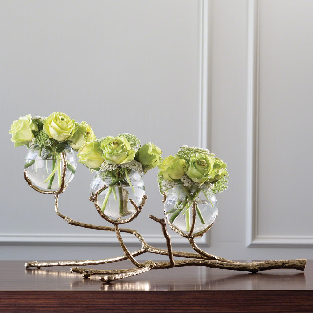 Twig 3 Vase Holder, Brass