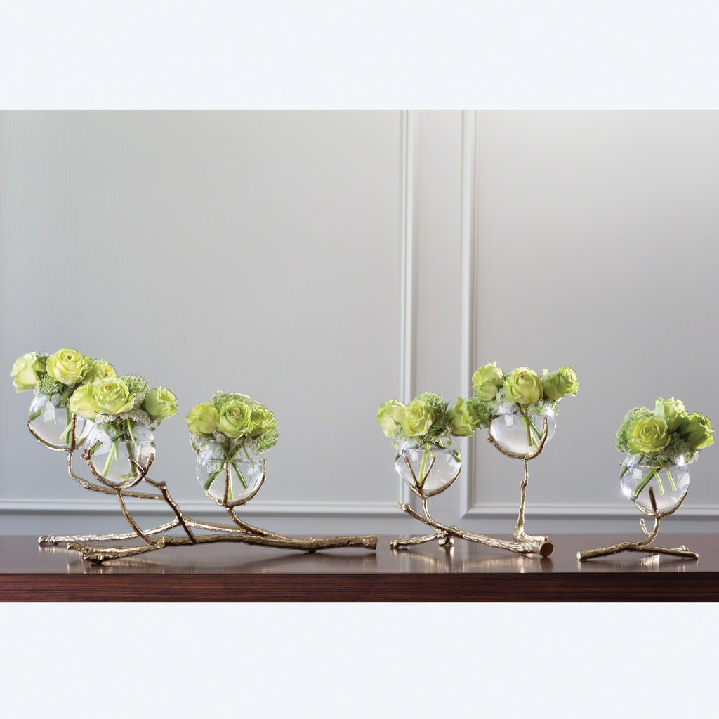 Twig 3 Vase Holder, Brass