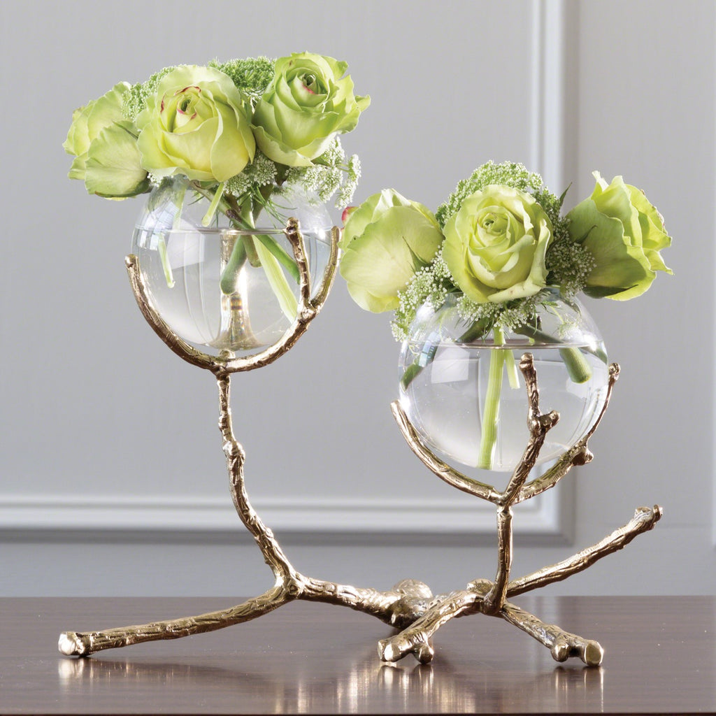 Twig 2 Vase Holder, Brass