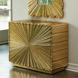 Linenfold Two Drawer Chest : Linenfold Two Drawer Chest (Brass)