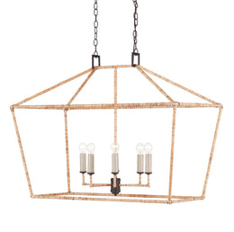 Denison Rattan Rectangular Lantern