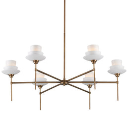 Etiquette Chandelier, Antique Brass