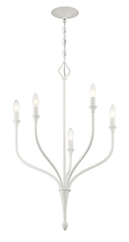 Rhodes 5-Light White Contemporary Statement Chandelier