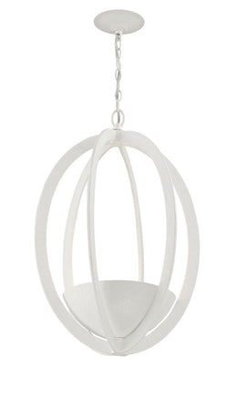 Eclipse 2-Light Contemporary White Oval Chandelier