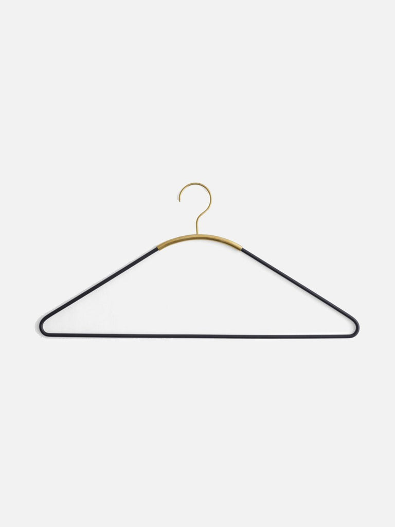 Ava Coat Hanger, Black/Brass, Set of 4