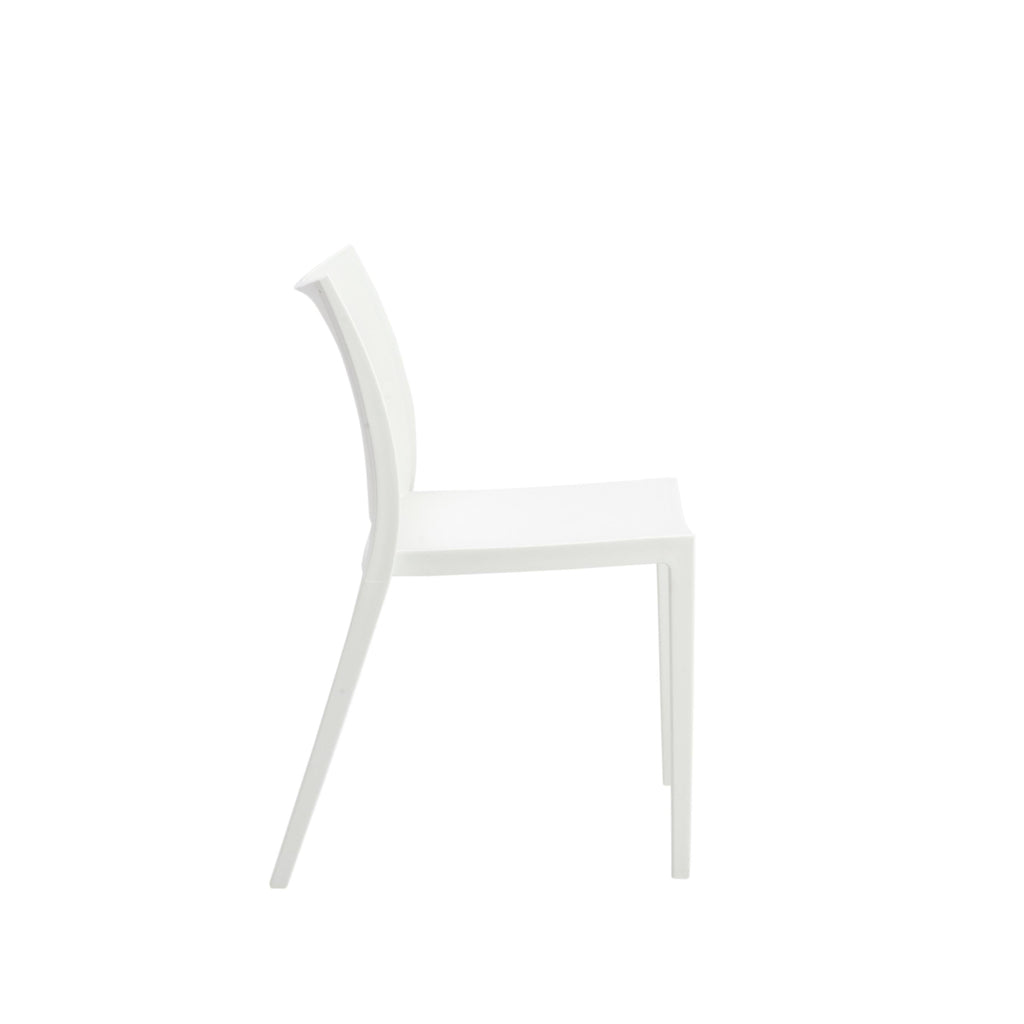 Leslie Stacking Side Chair - White,Set of 2