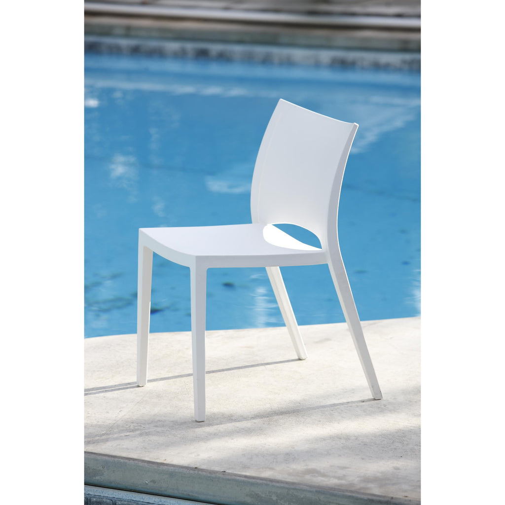 Leslie Stacking Side Chair - White,Set of 2