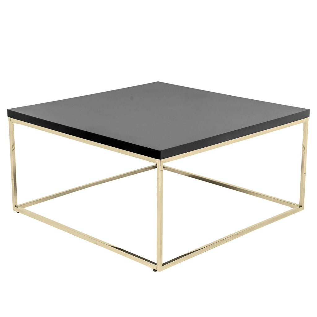 Teresa Square Coffee Table - Black,Brushed Gold