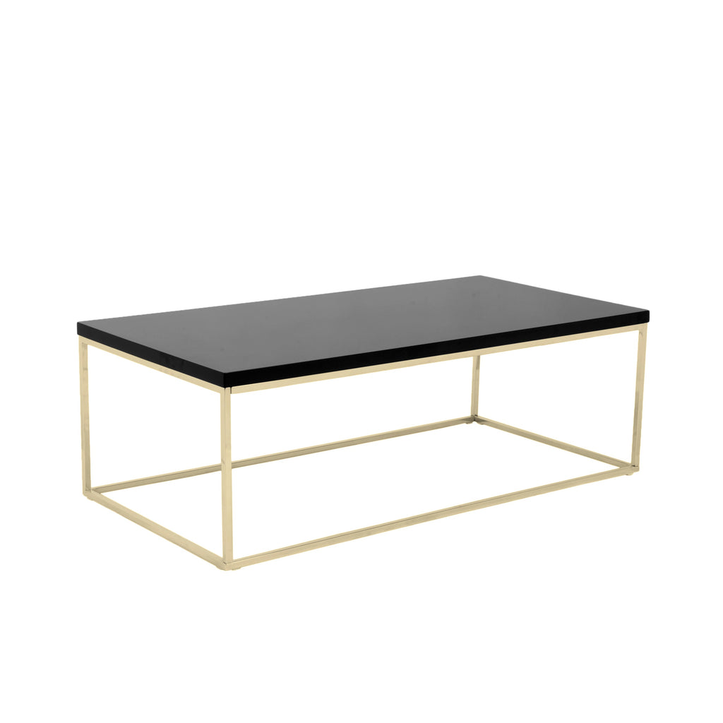 Teresa Rectangle Coffee Table - Black,Brushed Gold