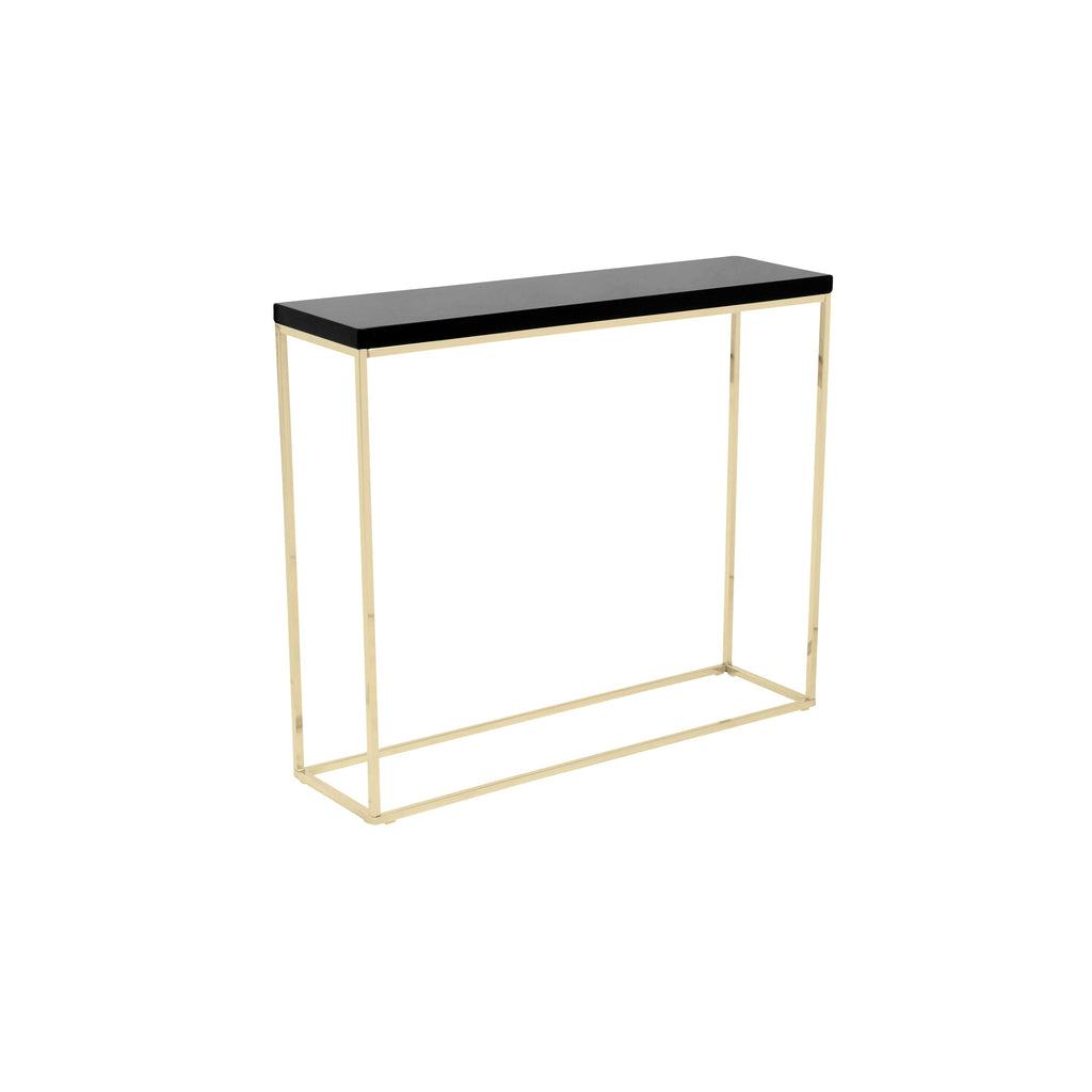 Teresa Console Table - Black,Brushed Gold