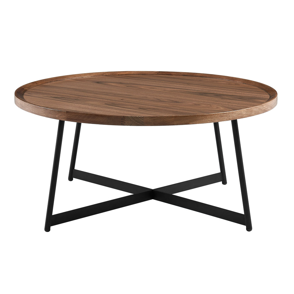 Niklaus 35" Round Coffee Table - Walnut