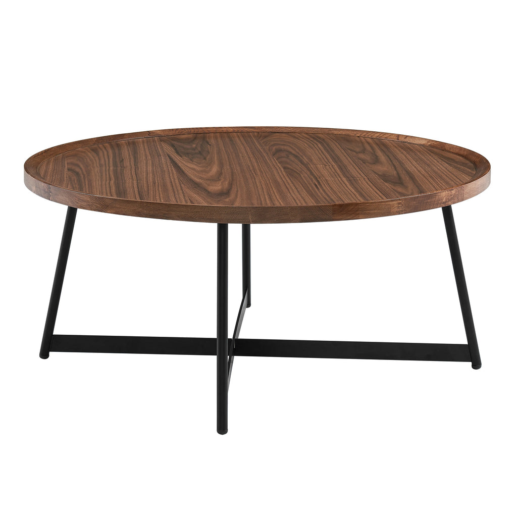 Niklaus 35" Round Coffee Table - Walnut