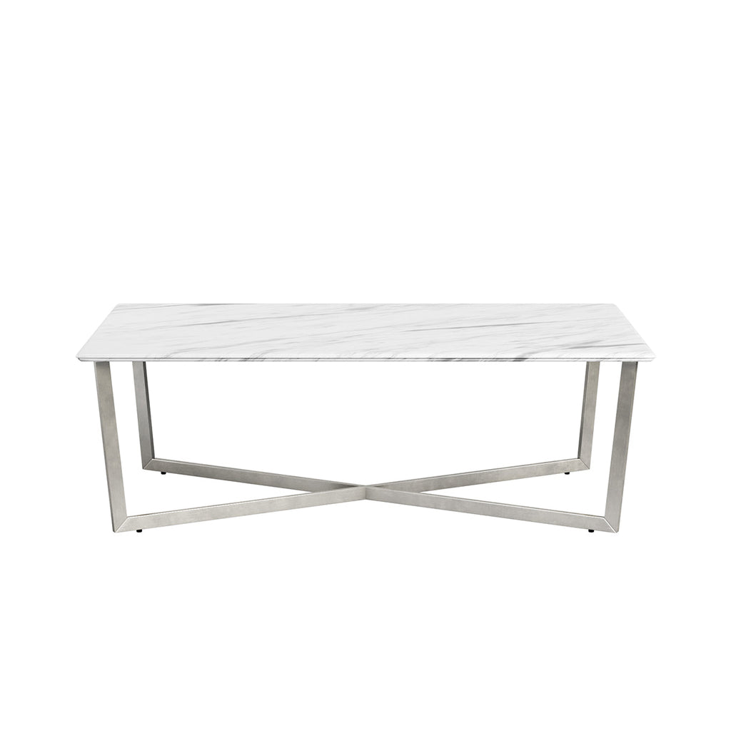 Llona 48" Rectangle Coffee Table - White