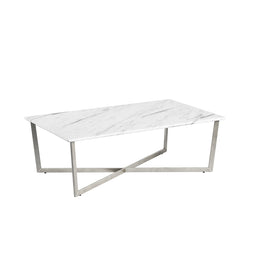 Llona 48" Rectangle Coffee Table - White
