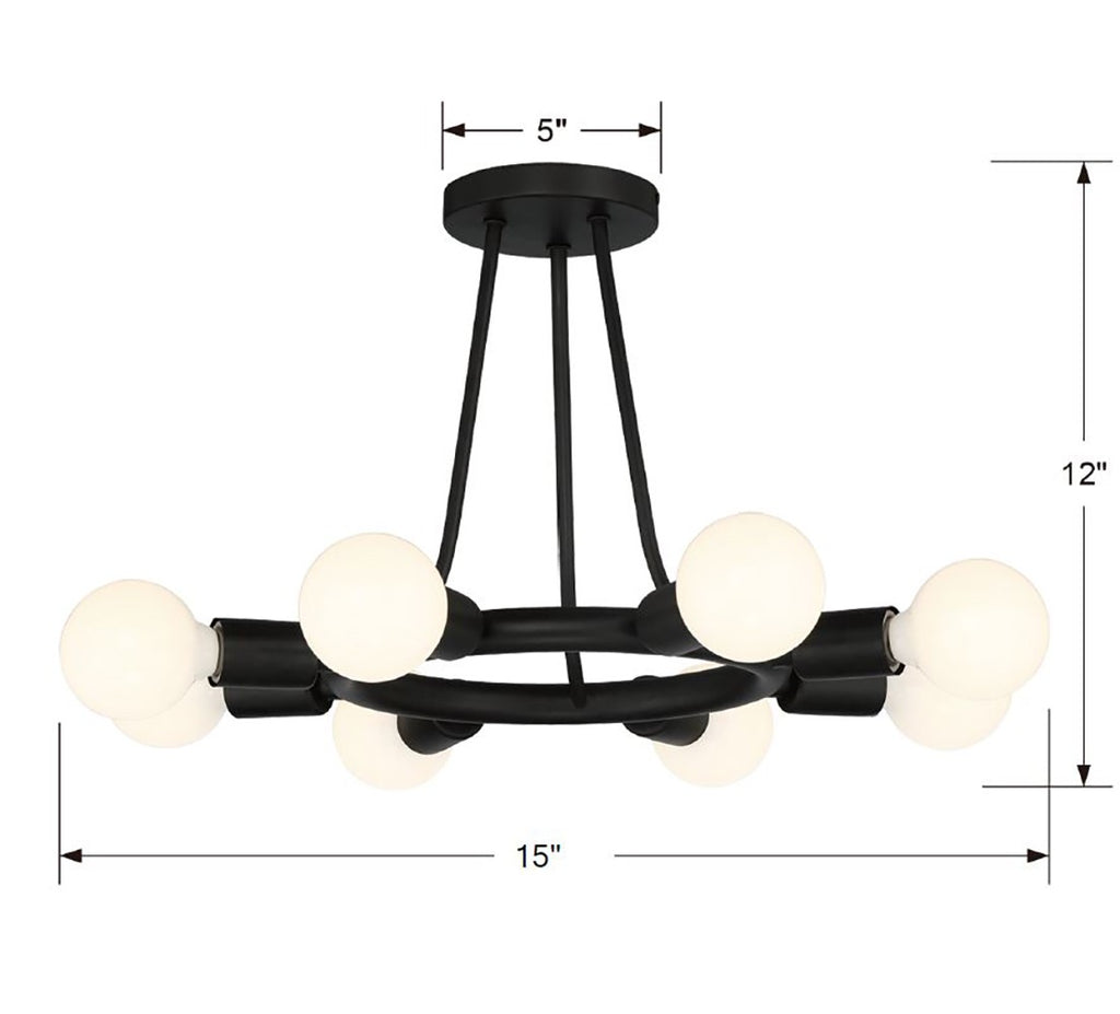 Dakota 8 Light Semi Flush