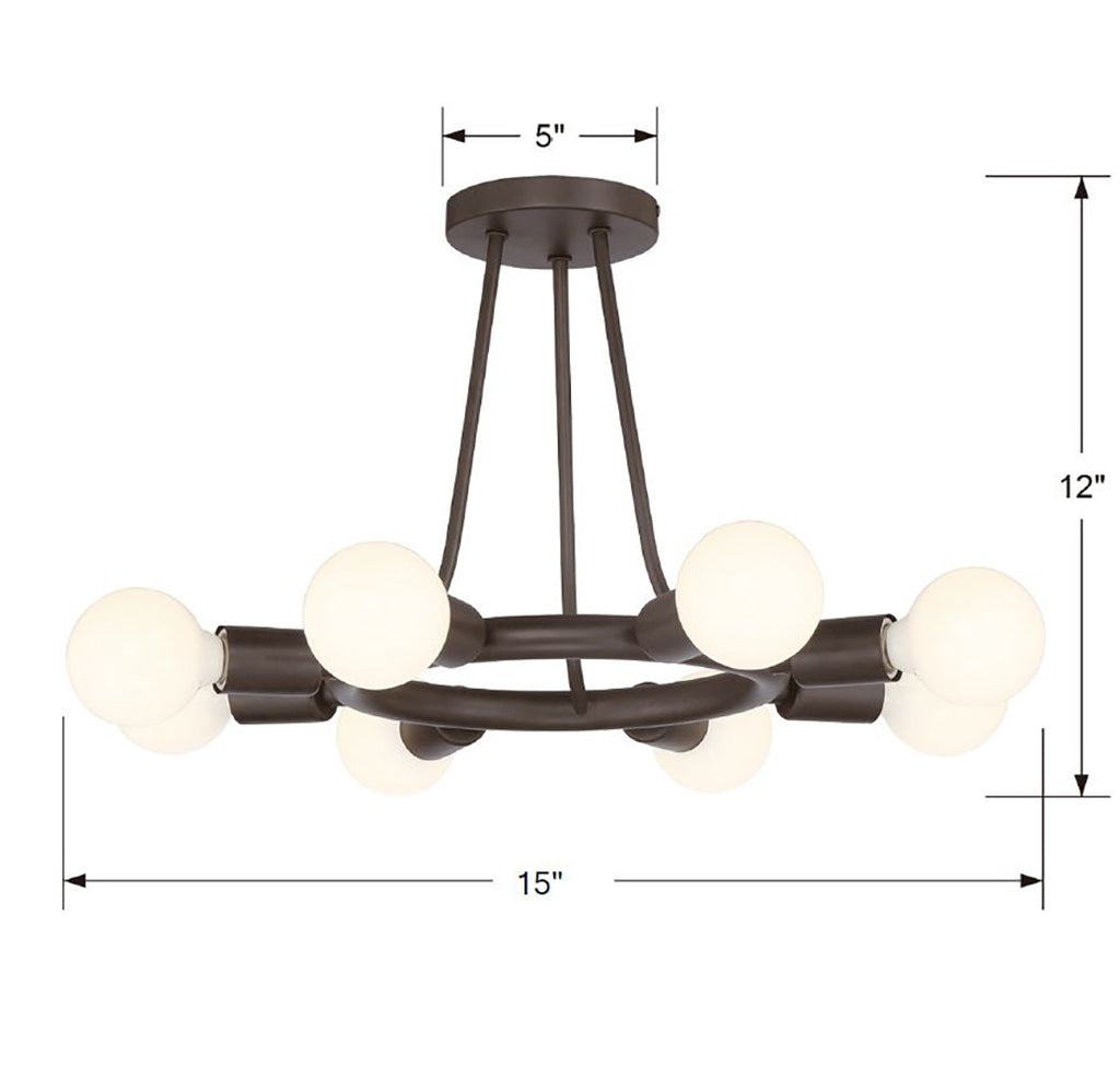 Dakota 8 Light Semi Flush