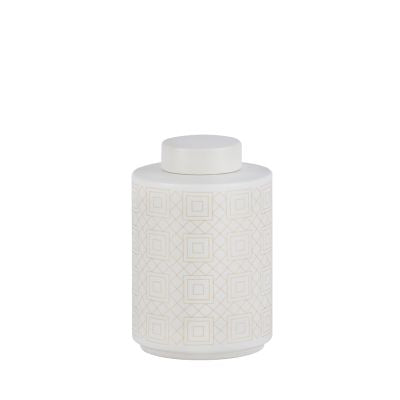 Vase Graham Ceramic White Golden M