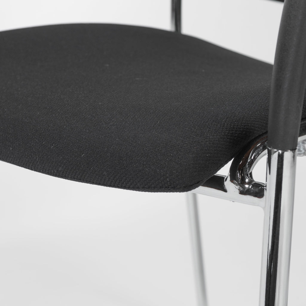 Vahn Stacking Visitor Chair - Black,Set of 2