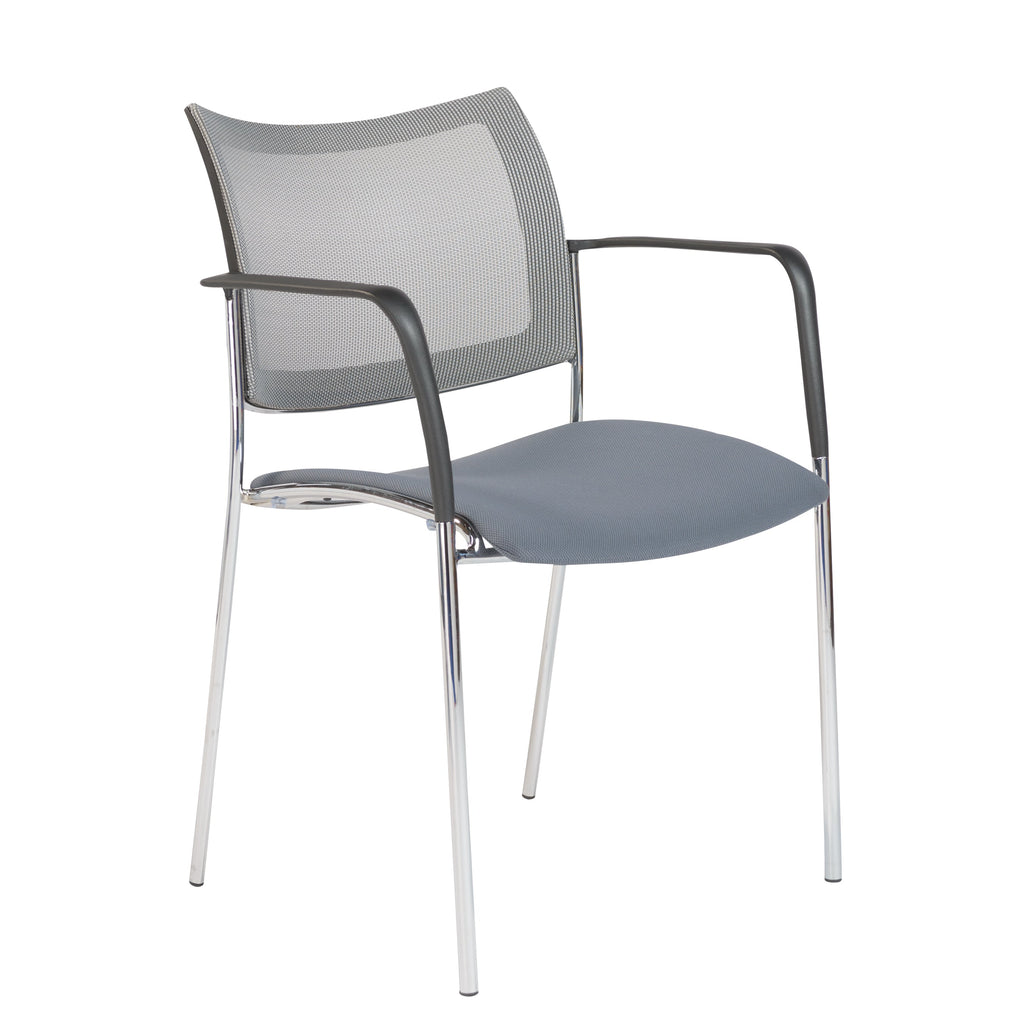 Vahn Stacking Visitor Chair - Grey,Set of 2